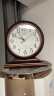 汉时（Hense）夜光座钟客厅装饰台钟床头钟办公室挂表家用简约创意石英钟表HD22 咖啡色（高度33cm) 实拍图