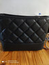稻草人女包新款小香风牛皮菱格包时尚休闲单肩斜挎女士包包 黑色 实拍图