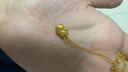 六桂福珠宝无氰硬金招财福猫福字挂坠萌宠黄金吊坠定价送礼七夕礼物项链 0.60g 实拍图