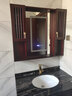 拜伦皇廷 新中式橡木浴室柜组合智能镜岩板洗手池洗脸盆洗漱台卫浴柜定制 奢华玻璃门款【灯光+除雾+时间】 90CM两门三抽 实拍图