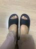 范米尼整张头层羊皮内外真皮凉拖鞋居家居室内夏季男女老人防滑实心软底 534【黑色】内外真皮 37-38 码【26】内长24厘米.显瘦版 实拍图