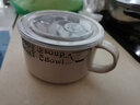 陶瓷带盖泡面杯饭盒带把手便当盒学生饭盒保鲜盒泡面碗【800ml】 盖章米白色泡面杯 实拍图