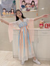 欧育儿童汉服女童夏季装女孩生日礼物国风古装唐装连衣裙中国风演出服 B2170云清 150 【建议身高140-150cm】 实拍图