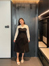 独束【束型系列】大码郁金裙双版型拼接连衣裙女新款显瘦气质裙子 常规梨形- XL (尺码：3) 拍前和客服确认尺码 实拍图