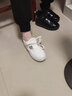 鸿星品断码女鞋小白鞋2025冬季新款皮面平底休闲透气板鞋防滑软底运动鞋 白灰(单鞋款) 36 实拍图