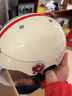 BEON摩托车头盔电动车3C认证男女四季儿童轻便半盔安全帽个性夏季透气 乳白红白绿/76号意大利 L 实拍图