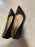 千百度【静音系列】女鞋秋新时装单鞋异形跟职业高跟通勤大码 黑色 37 实拍图