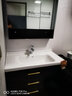 帝都(didu) 实木浴室柜浴室柜组合套装洗手盆陶瓷一体卫生间洗脸盆柜侧柜吊柜洗漱台洗手台 90cm雅致黑普通镜柜 实拍图