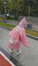 smally儿童雨衣男童女童小学生幼儿园全身防水上学男孩宝宝加厚卡通雨披 樱花粉独角兽 2XL（建议身高125-140cm） 实拍图