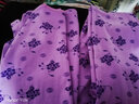 隽燕飞 秋衣秋裤女纯棉套装中老年人妈妈保暖内衣老太太老人棉毛衫 【升级7A抗菌 】低领 浅紫印花 3XL （145-165斤） 实拍图