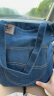 Lee帆布包女斜挎大容量日系韩版单肩包托特包购物袋牛仔包女手提袋包 牛仔蓝 实拍图