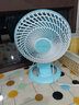 中联电风扇迷你微风扇小风扇小电扇摇头台扇夹扇壁扇家用办公室学生宿舍床头蚊帐ZL12-180 两档调速【带底盘】水晶绿标配 实拍图