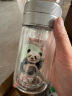 CUP MYSTERY玻璃茶杯小熊猫泡茶杯子办公室便携男户外杯双层茶水分离杯水杯 熊猫吃竹 晒单实拍图