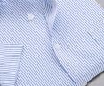 杉杉（FIRS）短袖衬衫男士春夏季免烫易打理百搭休闲轻商务正装上衣蓝条 43码 晒单实拍图