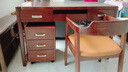 徕雅森新中式实木书桌台式电脑桌胡桃木写字台书房组合卧室家用书法桌椅 【进口胡桃】 1.2米书桌+围椅胡桃实木 实拍图