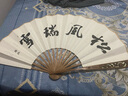 一海堂文化宣纸折扇空白扇子文玩古风折叠扇男中国风女手工DIY题字绘画书法扇面白洒金可漂漆-仿古镂空款折扇 实拍图