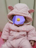 童泰秋冬季加厚婴儿衣服3月-2岁宝宝夹棉对开拉链连帽外出连体哈衣 粉色 66cm 实拍图