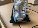 丰匠 天然乌檀木实木茶盘茶具套装 全自动一体功夫茶台排水茶海茶托盘 福气+H09不锈钢套装+黑陶茶具 65*42*4.5cm 实拍图