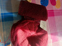 GLO-STORY中老年人帽子女妈妈针织鸭舌帽加厚围巾保暖兔毛线帽  酒红麻花纹 实拍图