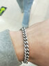 芯奢复古手链男韩版潮朋克手链男士宽手链学生嘻哈首饰手链男 银色 实拍图