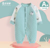 贝乐咿婴儿三层保暖连体衣秋冬季纯棉无骨宝宝夹棉连身衣透气新生儿内衣 5971蓝色胸标 66cm 【建议3-6个月】 实拍图