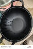小幸福鑄鐵（KITCHEN LITTLE HAPPINESS KITCHEN）小幸福铸铁元宝锅氮化铁锅不粘锅家用大容量炒锅无涂层电磁炉通用 升级款元宝锅+玻璃盖+麻绳 23cm 实拍图