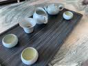 石匠同丰 天然绿玉石茶盘手工功夫茶台茶具托盘家用办公室排水套装 泛舟60*30*3cm 实拍图
