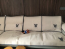 钟爱一生刺绣雪尼尔沙发垫套装四季通用沙发罩套巾防滑盖布定制沙发坐垫子 雪尼尔 闪电熊-米色 110cm*180cm 实拍图