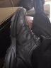 沙驰（SATCHI）男鞋牛皮软面皮商务休闲鞋男士系带圆头低帮舒适透气运动皮鞋男 黑色 40 实拍图