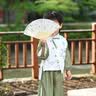 葆氏扇子中国风折扇女士绢布古典扇子夏季汉服旗袍拍照便携折叠 实拍图