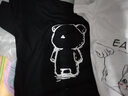 啄木鸟（TUCANO）短袖t恤男纯棉圆领重磅宽松大码半截袖青少年学生夏季休闲男士t恤 黑/守望小熊 L （重120-130斤高165-170） 实拍图