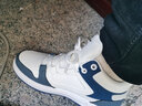 回力官方高帮男鞋秋冬季保暖皮面滑板鞋男缓震运动鞋男休闲鞋子男空军 白蓝【潮流出行 推荐色】 39 实拍图