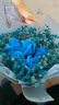 蔓缀 情人节送闺蜜女朋友满天星干花玫瑰花花束礼袋成品手捧花生日礼物SN7234 蓝色满天星+6朵玫瑰+手提袋+灯串 实拍图