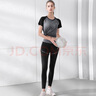 骆驼（CAMEL）弹力健身服女瑜伽运动训练两件套装 Y8S1QL8628-1 黑色 M 实拍图