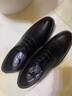 奥康男鞋男士布洛克内增高皮鞋男大码商务增高男皮鞋结婚新郎 黑色平底 41 实拍图