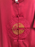 俞兆林（YUZHAOLIN）唐装男中国风爷爷奶奶情侣夏季父母短袖套装爸爸过寿星生日中老年 刺绣福 红色【上衣】 L /40 男【建议120-140斤】 实拍图