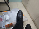 卡帝乐鳄鱼（CARTELO）擦色牛皮鞋男商务低帮正装鞋男士职场办公皮鞋9273 黑色 39 实拍图