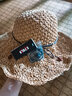 斯普琳遮阳帽子女夏天韩版潮海边防晒帽可折叠太阳帽渔夫帽大沿草帽编织 文艺系卡其 实拍图