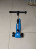 滑板车儿童新款2-6-8-12岁折叠音乐闪光升降三轮四轮男女孩滑滑车 折叠款 天空蓝+4厘米悍马轮+音乐跑马灯 实拍图