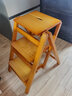 木马人家用梯子可折叠两用加厚实木人字梯置物客厅梯凳登高踏板楼梯椅子 【免安装 可折叠】三层-蜜糖色 实拍图