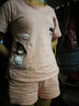奥蜜雪睡衣女夏天纯棉短袖家居服可爱卡通学生少女夏季薄款套装可外穿 H-3018 M（建议体重80-105斤） 实拍图