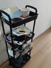 梵俪琳 小推车置物架落地多层小推车可移动厨房浴室卫生间置物架收纳架 四层黑色+挂钩【升级加厚款】 实拍图