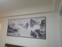 酣墨香客厅装饰画新中式挂画山水画办公室画沙发背景画风景画靠山图壁画 AM110【背有靠山】 230x100cm—无玻璃无背板设计 [黑框】+经典油画布画芯质感视觉 实拍图