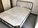 阔橡佰铁艺床双人床家用1.8米铁架床1.5m简约现代公主出租房酒店公寓 黑色 加强加厚+20cm弹簧床垫 1500*2000 实拍图