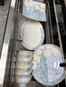 以辰碗盘餐具整套家用景德镇骨瓷餐具套装轻奢碗盘乔迁餐具整套碗碟 圆形豪华配富贵煲 56头 实拍图