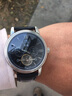 上海手表男士自动机械名表 夜光多功能表盘镂空飞轮钢带国产腕表礼物 黑盘棕带【时尚皮带飞轮】 实拍图