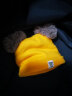 贝娜茜婴儿帽子春秋毛线帽男女宝宝帽保暖新生儿秋冬 661--黄色 加棉帽子 围巾 晒单实拍图