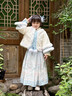 安妮优儿汉服女童秋冬季马面裙2025新款超仙古装儿童女孩唐装古风裙子冬款 蓝色 110 实拍图
