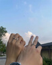 中国黄金（CHINA GOLD）S925银素圈戒指男女款情侣一对哑光对戒指环情人节生日礼物送女友 素圈情侣戒指+代写贺卡 实拍图