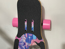 与板与长板宇宙奇点滑板新手入门板男女生舞板刷街代步平花板 114cm娃娃墙 黑纱粉轮 实拍图